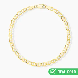 14K YELLOW GOLD MARINER BRACELET -3MM -EXPANDED SIZE RANGE