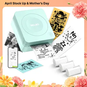 PM230 Portable Thermal Printer with 3 Rolls Paper, for DIY Creation, Study Notes, Photos，Receipts, Lists, Memos, Ideal for Valentine's Day Gift, Mothersdaygift