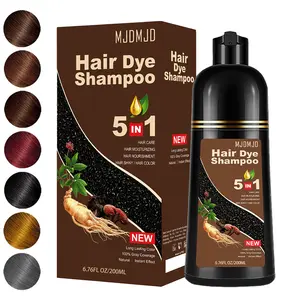 5-in-1 Black Hair Dye Shampoo – Covers Gray Hair in 10-15 Mins, Herbal Formula with Ginseng Extract, Natural Semi-Permanent Hair Coloring for Men & Women, black hairdye 200ml Ash Brown Haircare hair dye