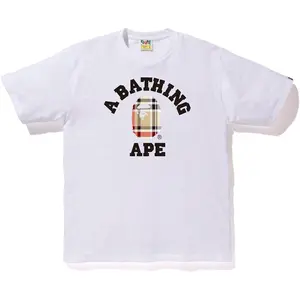 BAPE Check College Tee White/Beige (men) by StockX