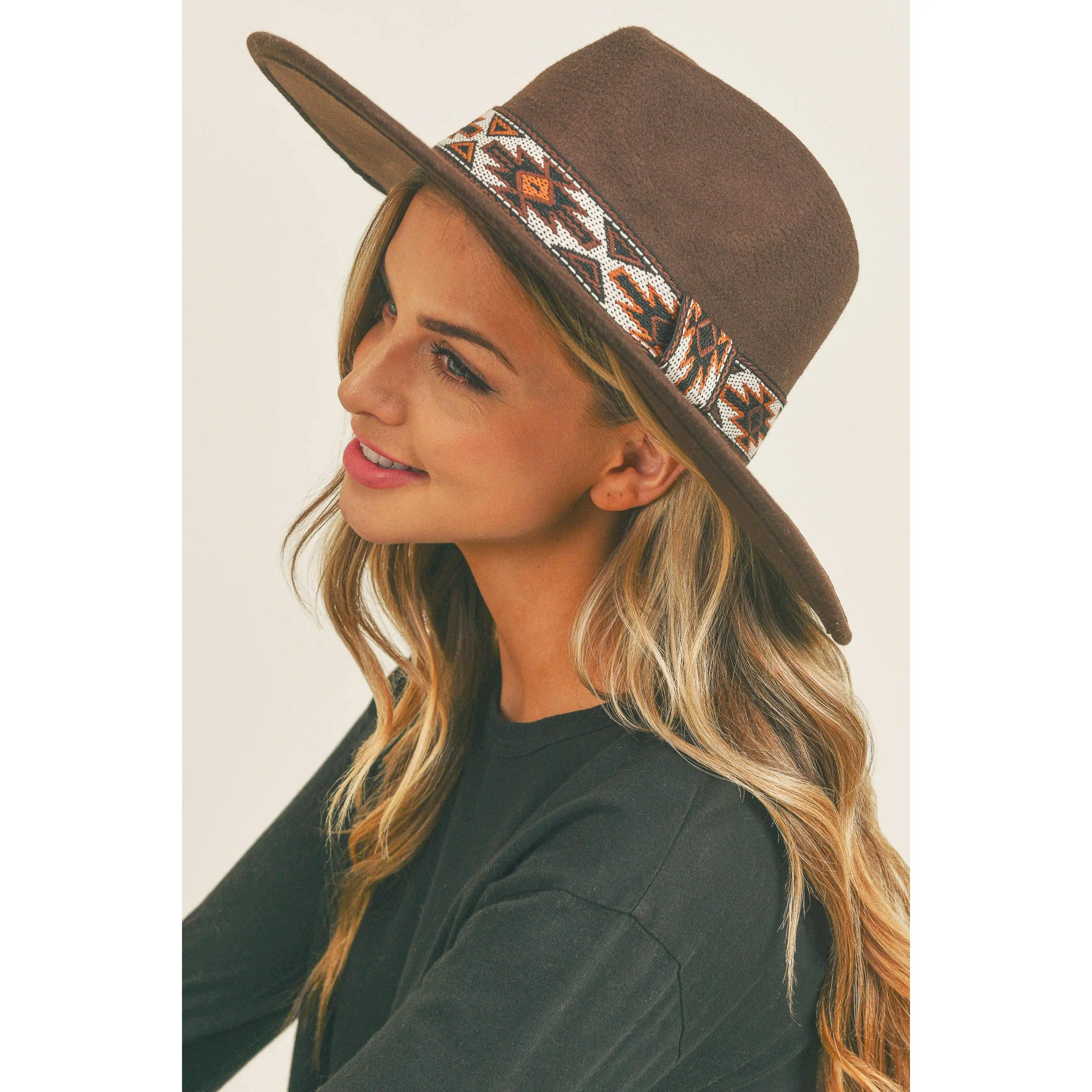 Aztec Band Felt Fedora Hat