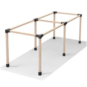 BRAXEN 2.5mm Thick  Pergola Bracket Kit for 4"x 4" (Actual 3.6" X 3.6")  Lumber，12pcs (4pcs 3-Way , 2pcs 4-Way , 6pcs Base) DIY Post Base Kit,  Easy Installation Wooden Beams for Gazebos, Patio Pergolas, Log Cabin Outdoor