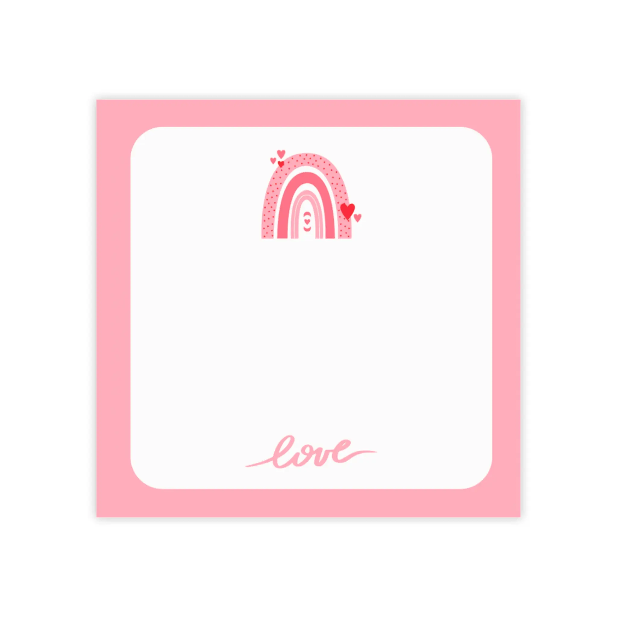 3"x3", 4"x4" Post-it® Note Pads | RED Rainbow | DAILY NOTES no date | Valentine's Day  Gnomes | Gift for Coworker/Friend/Classmate