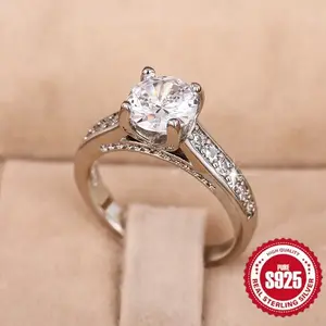 925 sterling silver ring, exquisite women's fashion, romantic, simple design, wedding ring jewelry suitable for all occasions.