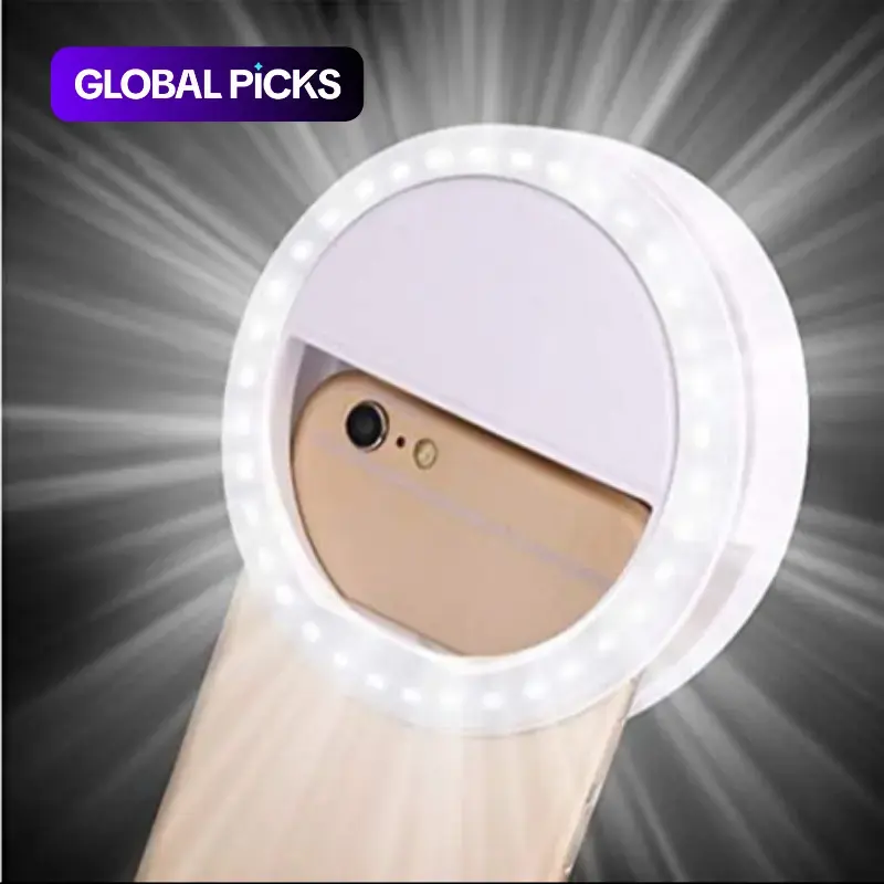 USB Rechargeable Selfie LED Lights, Portable Selfie Ring Light for iPhone, Android & Laptop, Mobile Phone Accessories, Cellphone Accessories #GLOBAL PICKS