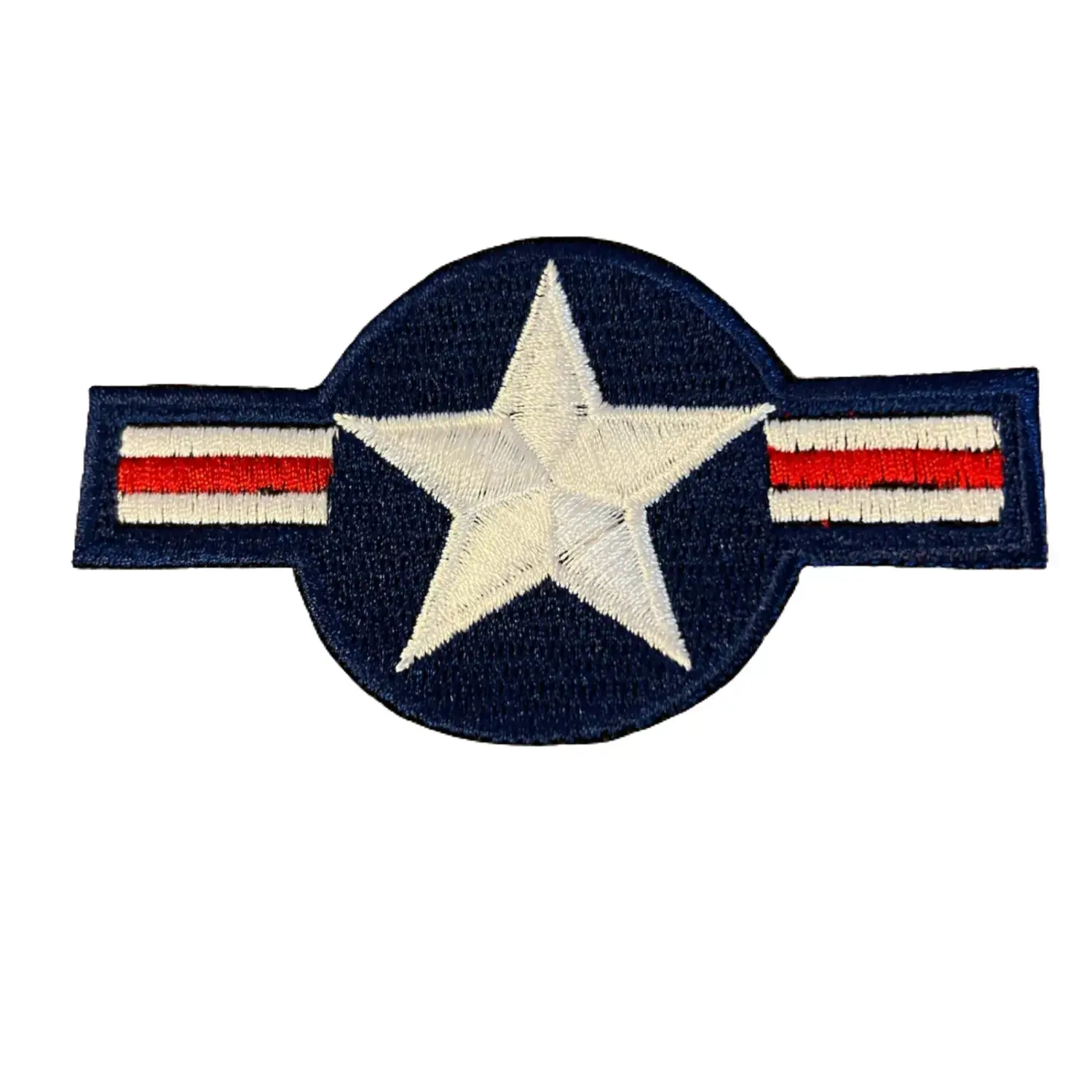 USA Patriotic Air Force Roundel Patch 2.14" x 3.85" Handmade Embroidered Star Design for Bags Purses Jeans Pants Coats Jackets Made in USA
