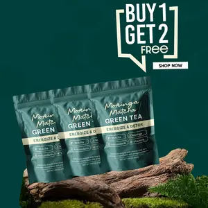 Moringa Matcha Organic Green Tea Powder Boost Energy Support Immunity & Gut Health Vegan Gluten-Free with Vitamins D3 K2 B-Complex