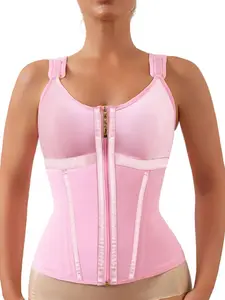 Women's Waist Training Shapewear Top with Adjustable Straps, Underwire Support, Abdominal Compression, Daily Wear Fitness Apparel, Corset Waist Shaper