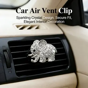 New Bling Rhinestone Elephant Car Vent Clip, Premium Luxury Auto Interior Accessory, Stylish Cute Car Decoration, boujee car accessories, Universal Fit for Cars SUV Trucks
