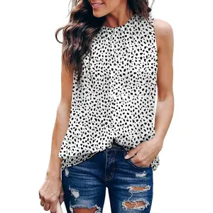 Womens Casual Sleeveless Shirts Halter Neck Leopard Print Tank Top and BlousesGift