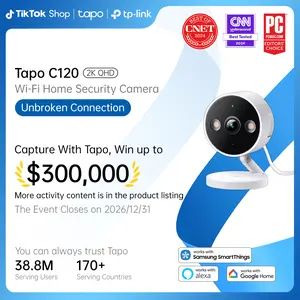 TP-Link & Tapo C120 - 2K QHD Indoor/Outdoor Security Camera with Color Night Vision, Free AI Detection, Baby Monitor, IP66, Dual Spotlights, Local/Cloud Storage