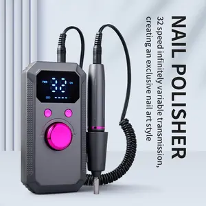 2026 new electric nail file kit, equipped with multiple sanding heads, LED display, multi-speed speed adjustment, suitable for gel nails, nail pedicure polishing, usb charging, small size and convenient storage, suitable for home salon use, holiday gifts