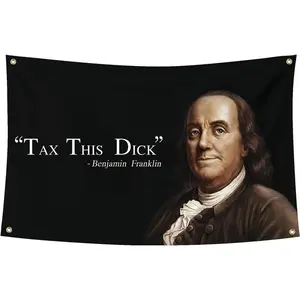 Customize Tapestrys Tax This Dick Funny  Flag 3x5Ft for Room Wall Hanging Large Tapestry College Dorm Decor Banner  Bedroom Sign with 4 Brass Gromments Home Textile Gift