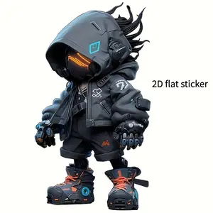 2D Flat Sticker Made of Scratch Resistant and Water-resistant Vinyl for Cars, Motorcycles, Helmets, and Laptops - Cartoon Pattern, Easy To Stick On, Automobile Decals