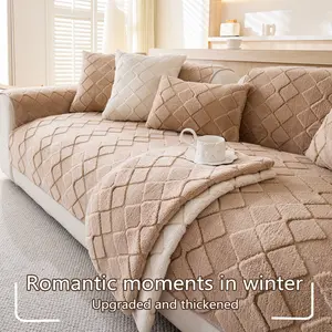 Soft Comfortable Waterproof Sofa Cover, Elastic Sofa Slipcover, Dustproof Elastic Furniture Protector, Square Pattern, Home & Office Use, 1 Piece