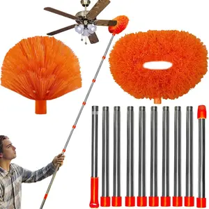 20+  High  Dusting Kit, Cobweb Duster & Ceiling Fan Duster with 3-14 ft Extension Pole for Cleaning, Microfiber  Duster Cleaner for Cleaning Walls Bookshelves Furniture Door Window