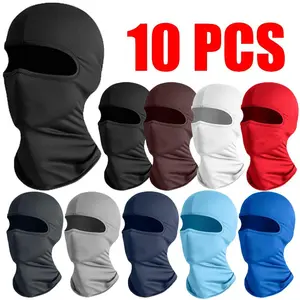 10pcs Breathable & Windproof Balaclavas | Stretchy Polyester Face Masks in Assorted Colors for Men, Ideal for Motorcycle Riding, Cycling, Snowboarding & Halloween Costumes - TOPARAD