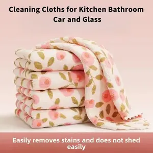 4/5/7/8/10 Piece Coral Fleece Cleaning Towels, High Absorbent Quick Dry, Multi-Purpose Kitchen Bathroom Car, Soft No Lint, Reusable Edge Design