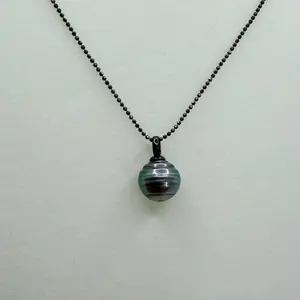PEARLISM Baroque Black Tahitian Pearl Seawater Pearl Necklace (10-12mm) -ASBN001
