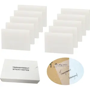 Transparent Sticky Notes 500 Sheets, 1.5 x 2 in Clear Sticky Notes, See Through Invisible Translucent Sticky Note  Self-Stick Note Pads for School, Office (10 Packs)
