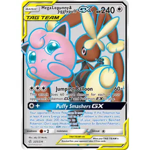 Pokemon TCG Mega Lopunny & Jigglypuff GX (Full Art) Cosmic Eclipse Near Mint Trading Card Single