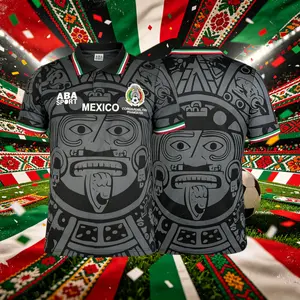 1998 Mexico National Home And Away Green Black White And Red Short Sleeve Soccer Jersey Fans Version