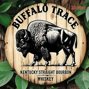 1 Piece Kentucky Straight Malt Whiskey Buffalo Trace Vintage Aluminum Wall Sign - Rustic Style Bar Coffee Shop Decoration, Waterproof Dustproof Metal Hanging Sign, for Home, Bedroom or Man Cave, Bar Wall Decoration, Vintage Plaque Decor| Vintage Aesthetic