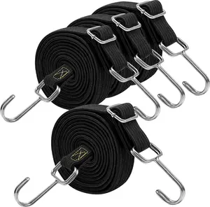 "FINAL HOURS" Bungee Cords Heavy Duty Outdoor, Long Adjustable Bungee Cords with Hooks Flat, 80 Inch High Elastic Rubber Bungee Straps with Hooks for Luggage, Roof Racks, Tarpaulin, Moving Cargo, Camps, Tarps