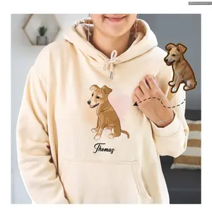 Custom Pet Portrait Sweatshirt, Customized Mom Gift Hoodie, Personalized Pet Photo sweatshirt, Animal memorial gifts, Dog And Cat Lover , Special Gift Shirt