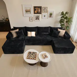 CAODOC 134'' Modular Sectional Couch Viral U-shaped Sofa Chaise Lounge Boneless Upholstered 4 Seater Couch for Living Room Cozy Upgrade No Assembly Needed