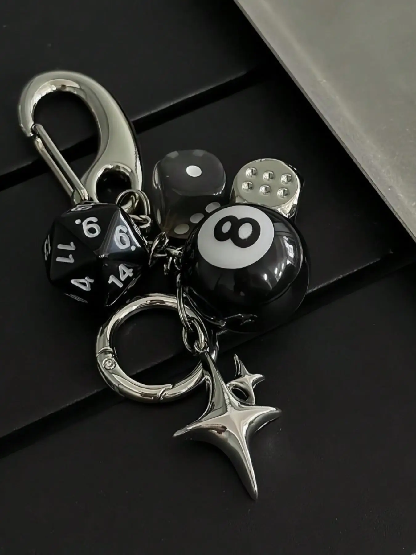 Dice & Ball Design Keychain, Cute Keychain for Car Keys for Women & Men, Fashion Accessories for Bag Decoration