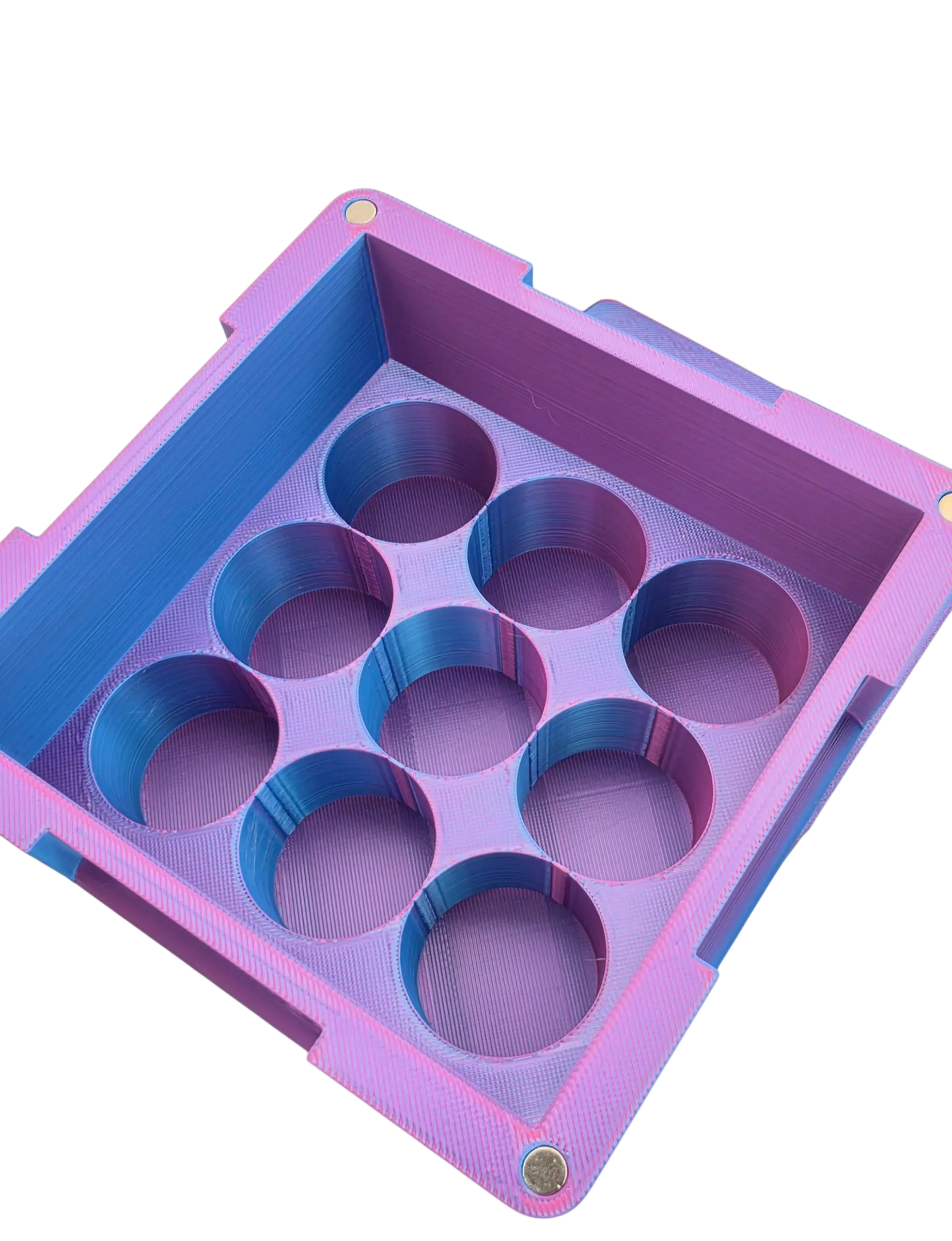 Compact and Sturdy Plastic Magnetic Vial Storage Box - 9-Count, 30ml Apothecary Containers with Lids, Dustproof Organizers with Lid Closure for Organizing Peptide, Insulin Vials