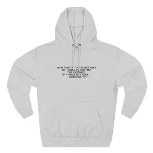 Faith n The Cross Belief Fleece Hoodie, Christian Spirituality Cozy Sweatshirt, Religious Prayer Apparel, Inspirational Warm Jacket, Three-Panel