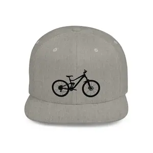 Stylish Flat Bill Snapback Hat with Bicycle Design