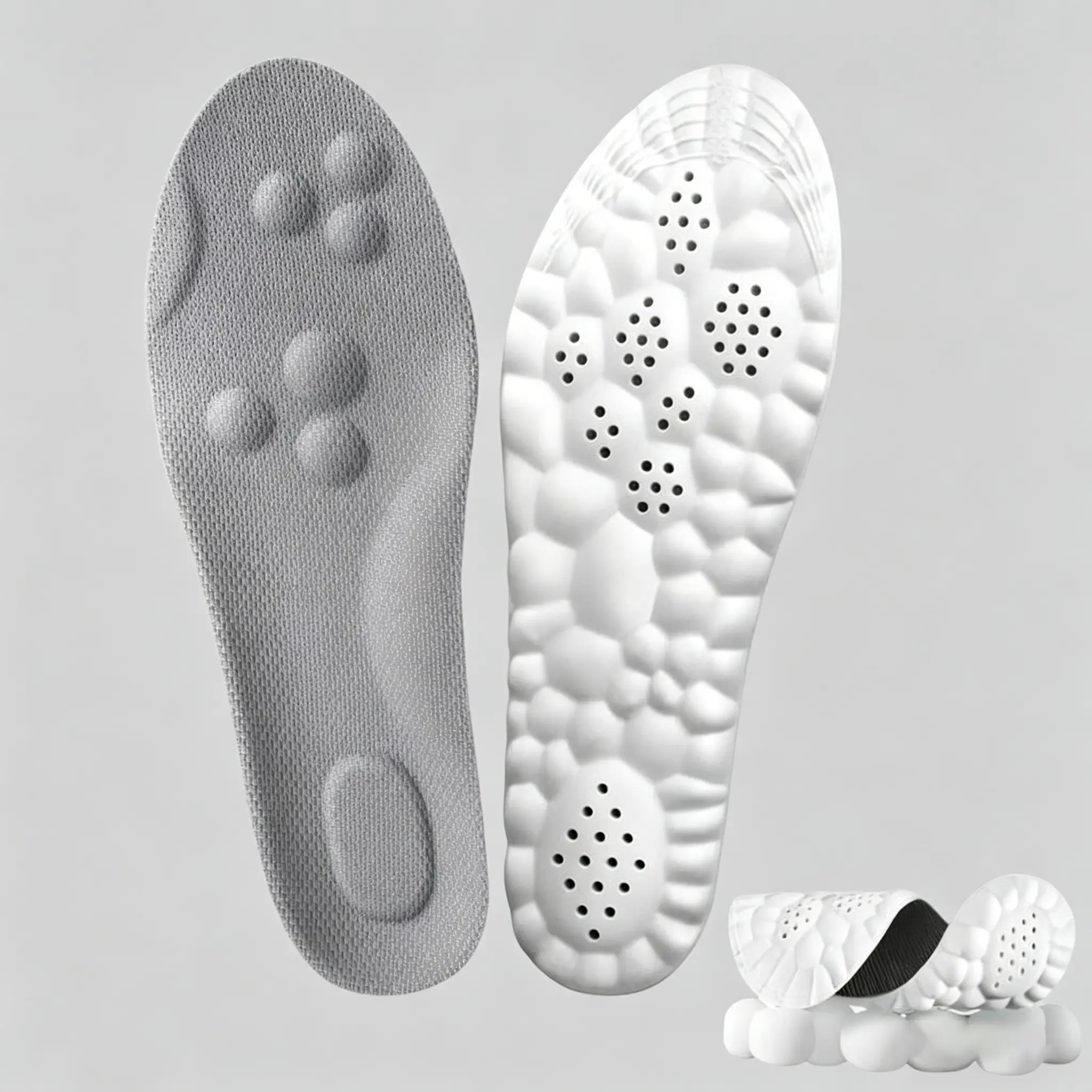 4D Air Cloud Tech Cushioned Insoles, Comfy Acupressure Massage Foam Inserts, Ultra-Soft Superior Comfort for All-Day Active Shoe Support, Comfy Insole, Cushioned Insole