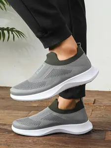 Men's New Casual Lightweight Single Shoe Soft Bottom Breathable Slip-On Sneaker Walking Shoes, Comfortable All-Season Footwear