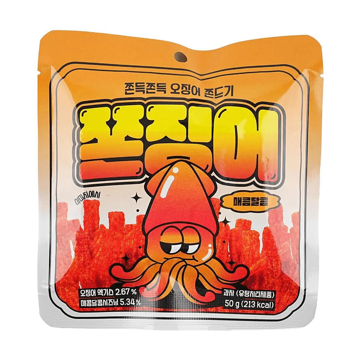 JJONCHELIN Korean Spicy Sweet Squid Jerky Strips 50g - Savory Seafood Snack