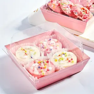 Cake Box with Lid, 50pcs Disposable Cake Container, Pastel Bread Container for Outdoor Use, Baking Utensils for Home Kitchen