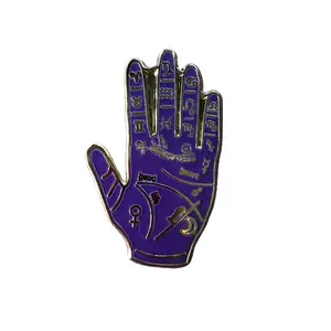 Palmistry glow-in-the-dark enamel pin