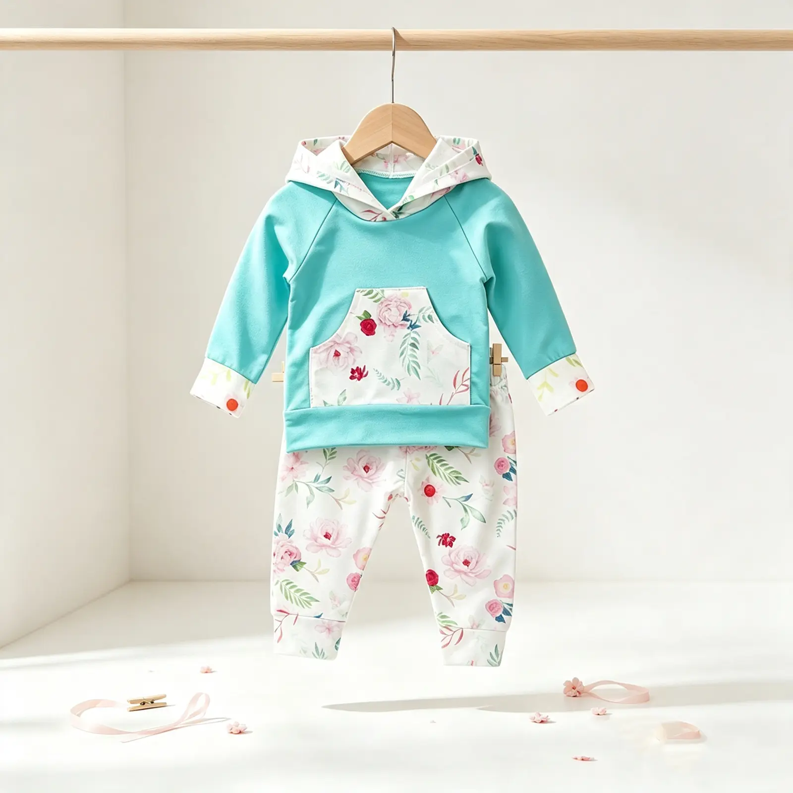 Infant Cotton Blend Hoodie Set - Long Sleeve Sweatshirt with Elastic Waistband, CPSIA Safe for Baby Boys & Girls, Everyday Wear