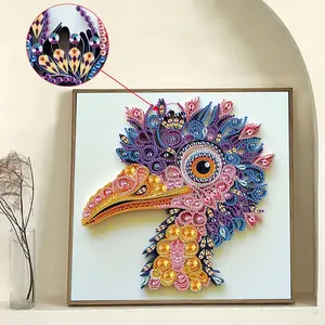 Bird Head Design DIY Diamond Arts Colorful Painting Kit without Frame, 5D Special Shape Diamond Arts Colorful Painting Kit, Wall Art Decor for Home