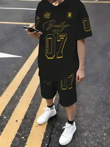 Boys' Fashion Shorts Outfit, Casual Street Graphic Print, Short Sleeve T-Shirt & Loose Fit Shorts, Spring Summer Outdoor Wear, 2-Piece
