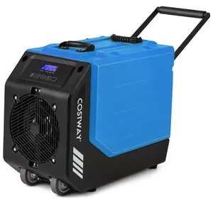 COSTWAY - 190 PPD Commercial Dehumidifier with Pump and 2 Wheels-Blue