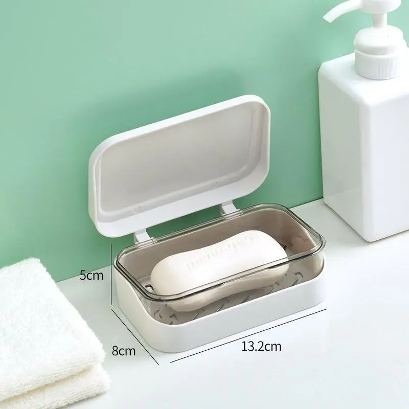 Bathroom Soap Dish With Lid Home Plastic Soap Box Soap Tray Leak-Proof Keeps Soap Dry Soap Dish Travel Essentials Bathroom Organization Bathroom Accessories Shower Soap Dish Soap Holder