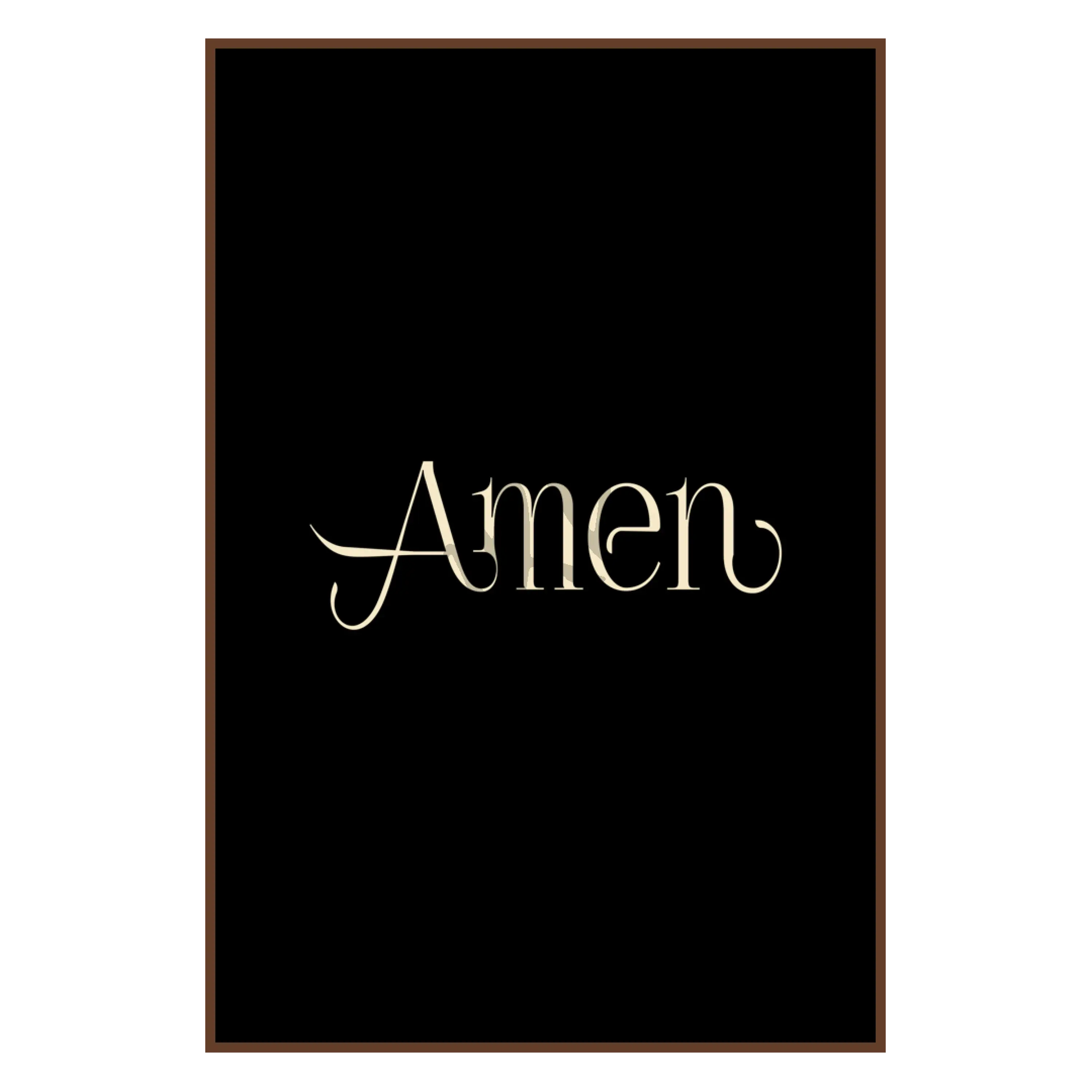 Amen Black - Smard Black Wall Art Print/ Canvas for Home /Office Decor