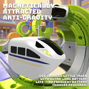 94/51/18 PCS Electric Train Track Building Set, DIY Racing Track Construction, Anti-Gravity Stem Toy, Includes Electric Train & Traffic Signs