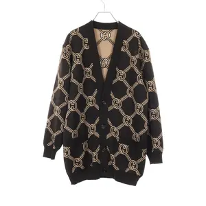 Pre-owned GUCCI Wool Small Leather Goods Interlocking G Cardigan