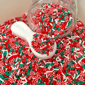 Dark Green Christmas Peppermint Polymer Clay Sprinkle (NOT EDIBLE) D15-14