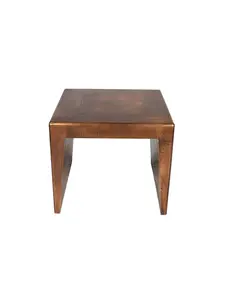 HomeRoots 488523 24 x 24 x 24 in. Copper Rustic Solid Wood Square End Table