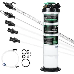9.5 L/2.5 Gallon Oil Extractor Pump Pneumatic/Manual, Fluid Extractor Oil Change Pump Extractor with 5 Tubes and A  Bleeding Hose for Automotive,